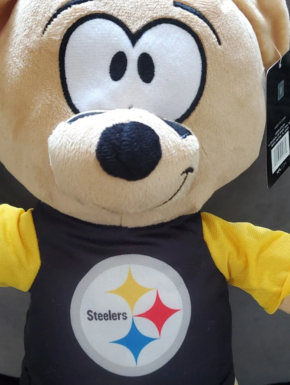 Steelers Plush Fan Bear with #1 Foam Finger - Yellow & Black